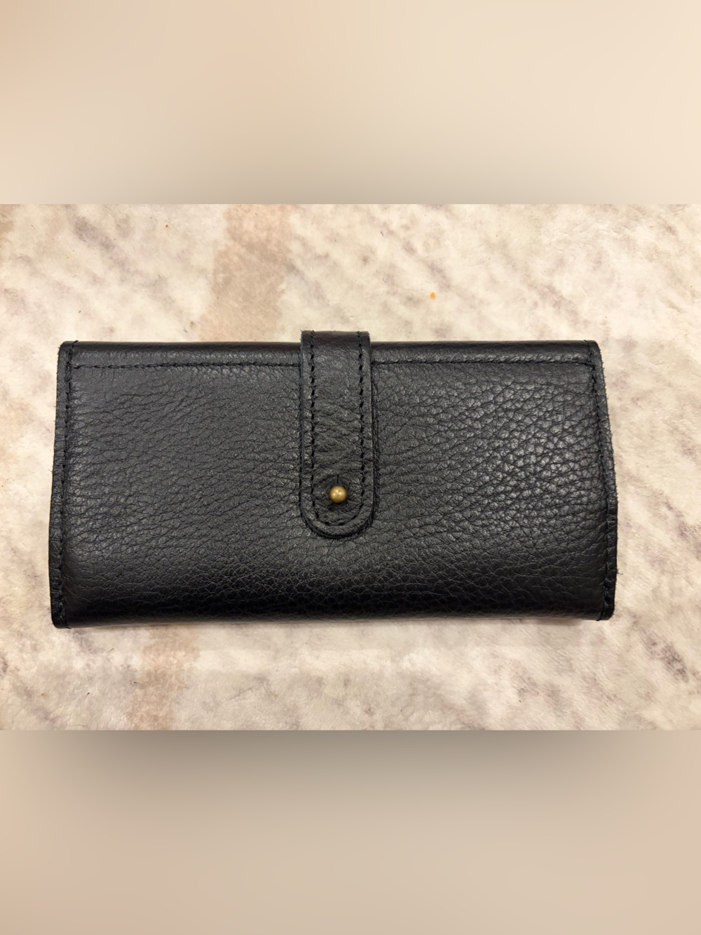 Classic Black Leather Wallet for Women Portland Leather Tri-fold Wallet